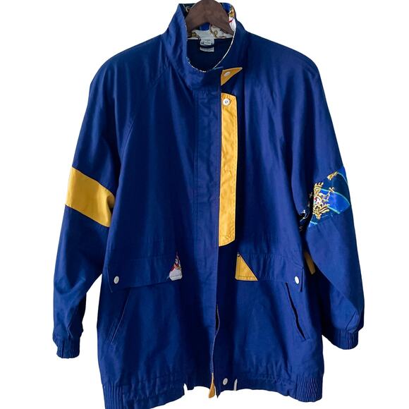 Vintage 90s preppy luxe lightweight all weather sailing jacket large size L - Picture 2 of 10